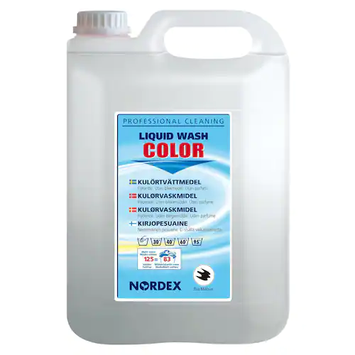 NORDEX Tvättmedel Liquid Wash Colour för professionellt bruk,flytande, färg, utan parfym, 5l