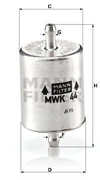 Bränslefilter MANN-FILTER MWK 44