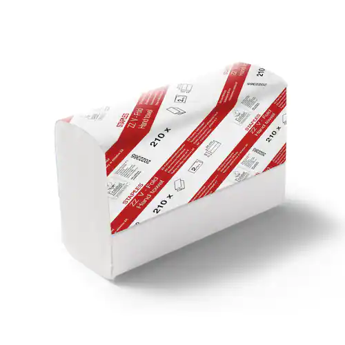 Staples Pappershandduk, 2-lagers, 210 ark, sicksack- och v-vikt, präglad, 210 mm, vit