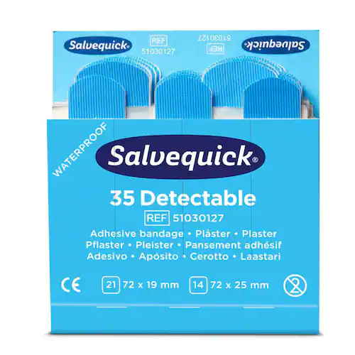 Salvequick Plåster Detectable refill blå