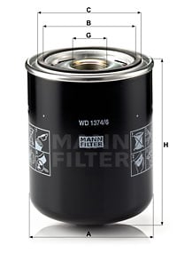 Filter, drifthydraulik MANN-FILTER WD 1374/6