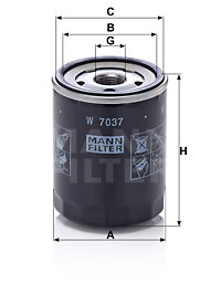 Oljefilter MANN-FILTER W 7037