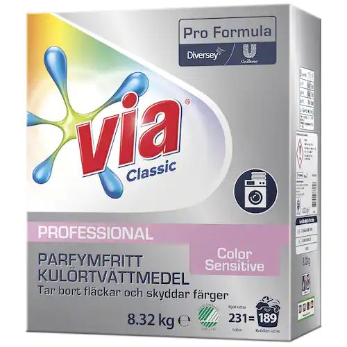 VIA Tvättmedel Professional Color Sensitive 8,32kg