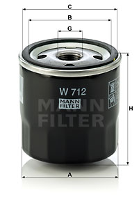 Oljefilter MANN-FILTER W 712