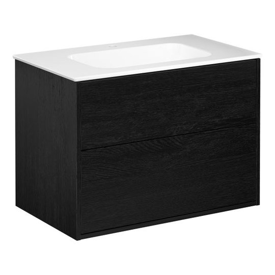 Gustavsberg Artic Kommod svart, 80 cm, med tvättställ