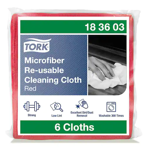 Tork Rengöringsduk mikrofiber röd