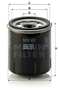 Oljefilter MANN-FILTER MW 68