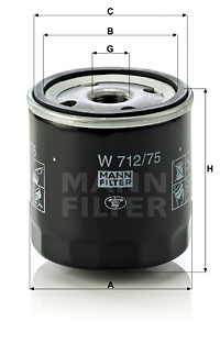 Oljefilter MANN-FILTER W 712/75