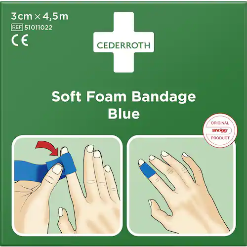 Cederroth Plåster Soft Foam blå 3cmx4,5m