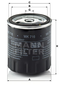 Bränslefilter MANN-FILTER WK 716