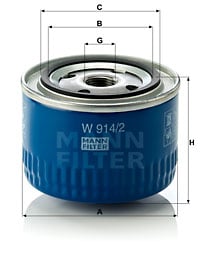 Oljefilter MANN-FILTER W 914/2