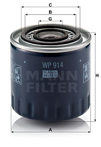 Oljefilter MANN-FILTER WP 914