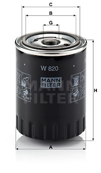 Oljefilter MANN-FILTER W 820