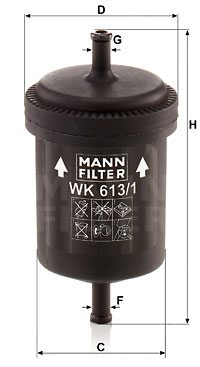 Bränslefilter MANN-FILTER WK 613/1