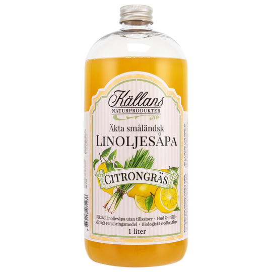 Källans Naturprodukter Äkta Småländsk Linoljesåpa Citrongräs 1 L