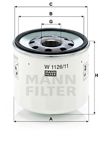 Oljefilter MANN-FILTER W 1126/11