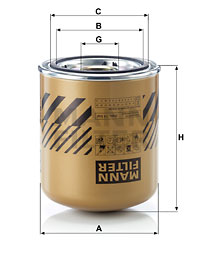 Lufttorkarpatron, kompressorsystem MANN-FILTER TB 1396/6 x