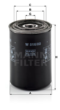 Oljefilter MANN-FILTER W 816/80
