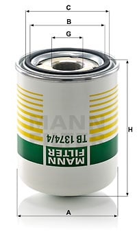 Lufttorkarpatron, kompressorsystem MANN-FILTER TB 1374/4 x