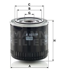 Oljefilter MANN-FILTER W 920/84