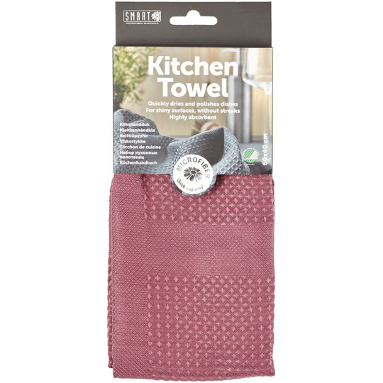 Smart Microfiber Kökshandduk Burgundy 1 st