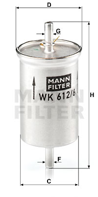 Bränslefilter MANN-FILTER WK 612/6