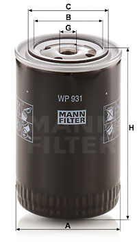 Oljefilter MANN-FILTER WP 931