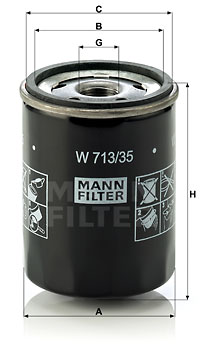 Oljefilter MANN-FILTER W 713/35