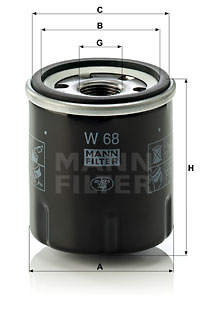 Oljefilter MANN-FILTER W 68