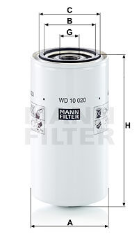 Filter, drifthydraulik MANN-FILTER WD 10 020