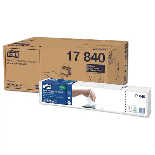 Tork Servett N10, 1-lagers, präglad, ¼-vikt, 21,6 cm, vit