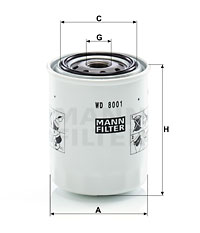 Filter, drifthydraulik MANN-FILTER WD 8001
