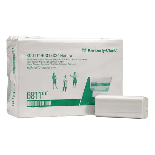 Kimberly-Clark Professional Scott Natura, liten vikt pappershandduk, 2 lager, 180 ark, kedjevikt, 230 mm, vit
