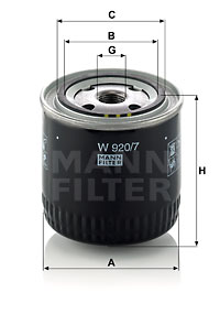 Oljefilter MANN-FILTER W 920/7