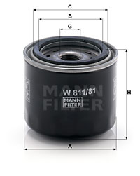 Oljefilter MANN-FILTER W 811/81