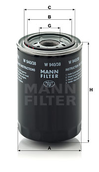 Oljefilter MANN-FILTER W 940/38