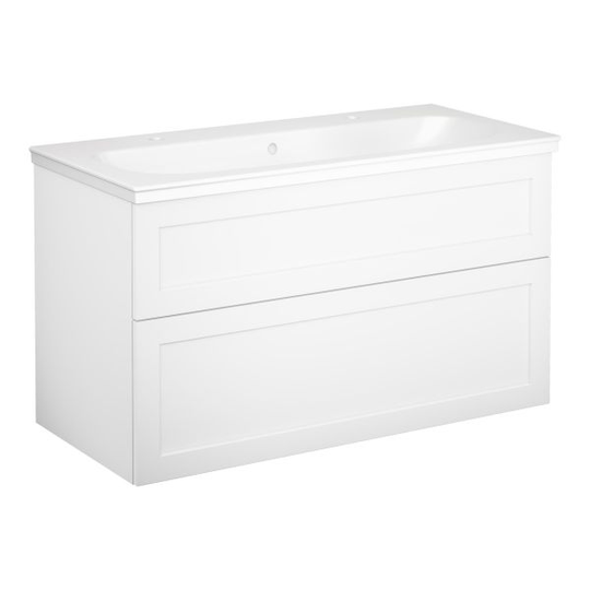 Gustavsberg Artic Kommodpaket ramlucka, vit, 100 cm, 2 blandarhål