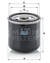 Oljefilter MANN-FILTER W 7042