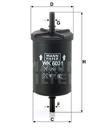 Bränslefilter MANN-FILTER WK 6031