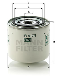 Oljefilter MANN-FILTER W 917/1