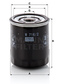 Oljefilter MANN-FILTER W 716/2