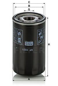 Oljefilter MANN-FILTER WP 1152/1
