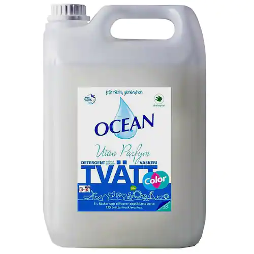 Tvättmedel OCEAN oparfymerad kulör 5L