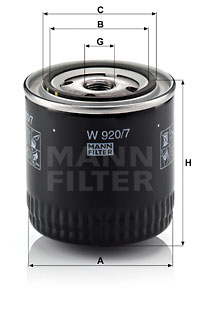 Oljefilter MANN-FILTER W 920/7 y