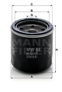 Oljefilter MANN-FILTER MW 64