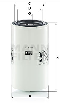 Filter, drifthydraulik MANN-FILTER W 14 003