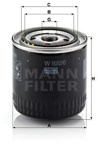 Oljefilter MANN-FILTER W 920/6