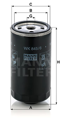 Bränslefilter MANN-FILTER WK 845/6