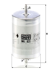 Bränslefilter MANN-FILTER WK 831