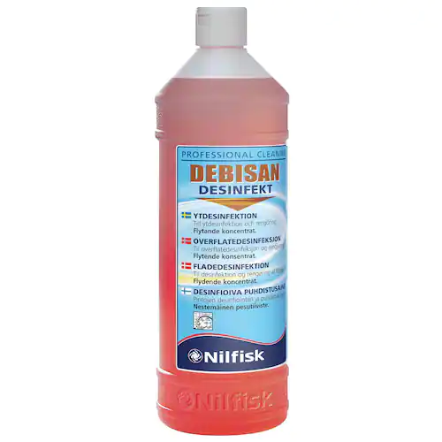 NORDEX Debisan, desinfektionsmedel för spraytorkning, röd, oparfymerad, 1l